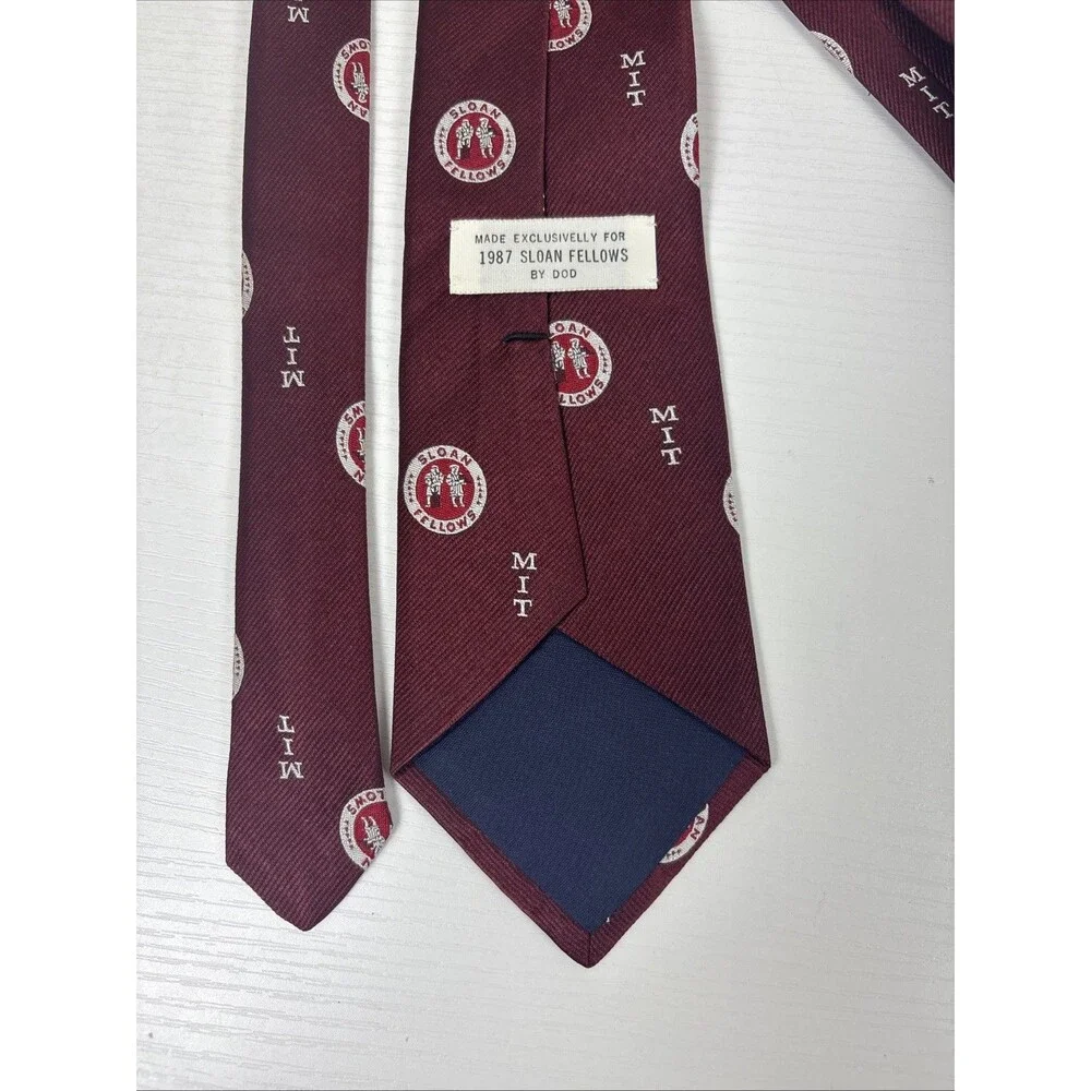 Vintage Silk MIT Sloan Fellows Tie Made Exclusively 1987 Sloan Fellows By DOD